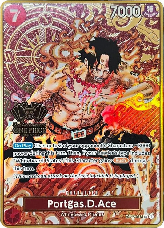 Portgas.D.Ace (One Piece Japanese Version 2nd Anniversary Set) - OP02-013 - Super Rare Foil (Inglés Foil NM)