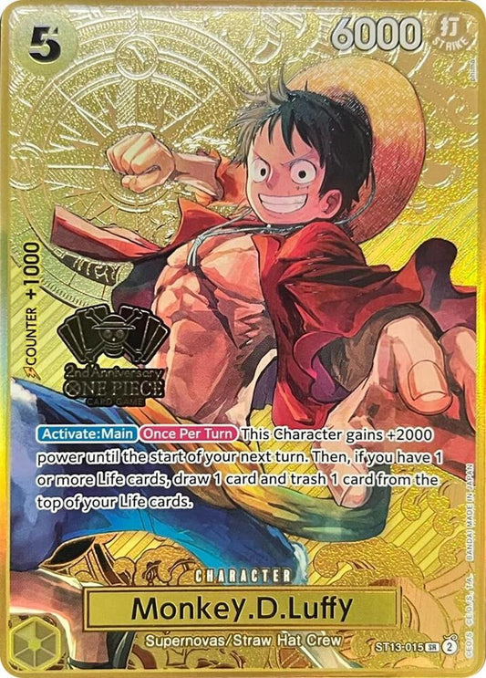 Monkey.D.Luffy (One Piece Japanese Version 2nd Anniversary Set) - ST13-015 - Super Rare Foil (Inglés Foil NM)