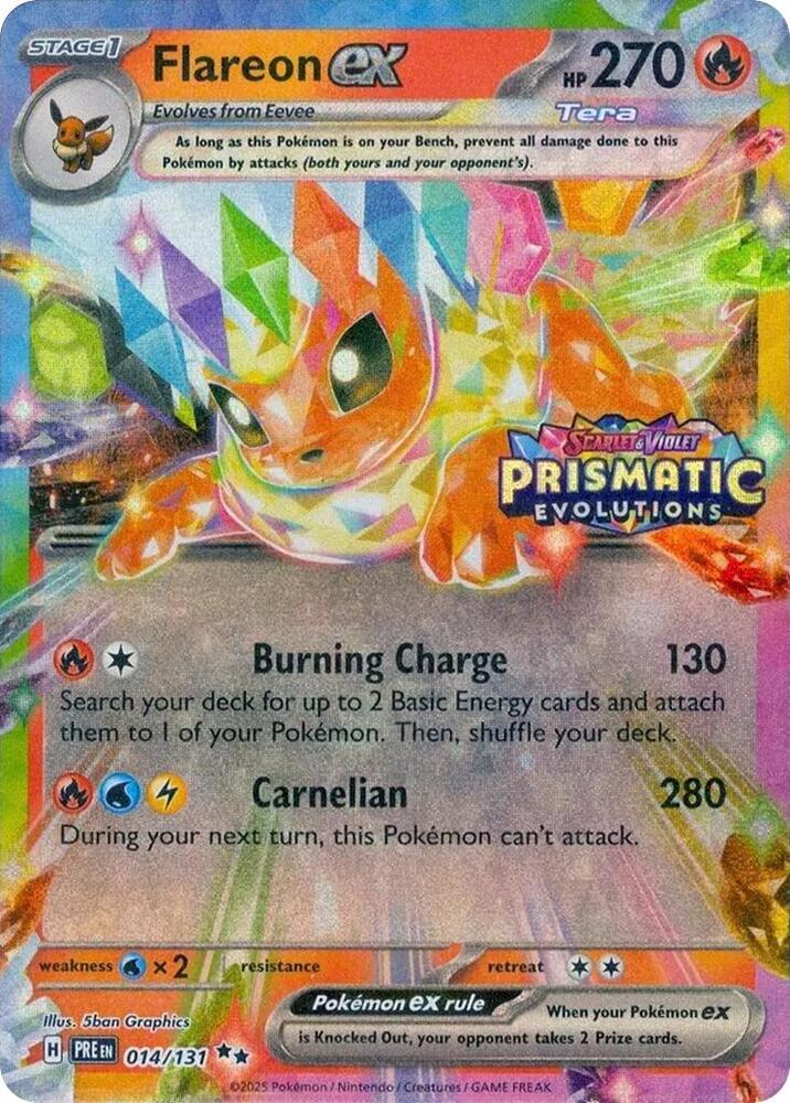 Flareon ex - 014/131 (Prismatic Evolutions Stamp) - 014/131 - Promo (Inglés Foil NM)