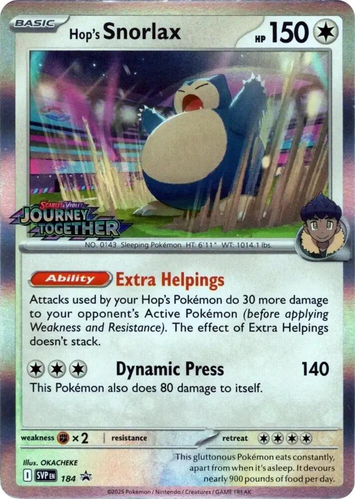 Hop's Snorlax - 184 - Promo (Inglés Foil NM)