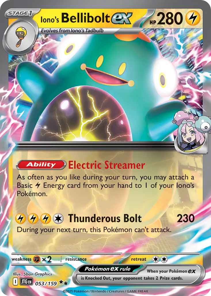 Iono's Bellibolt ex - 053/159 - Double Rare (Inglés Foil NM)