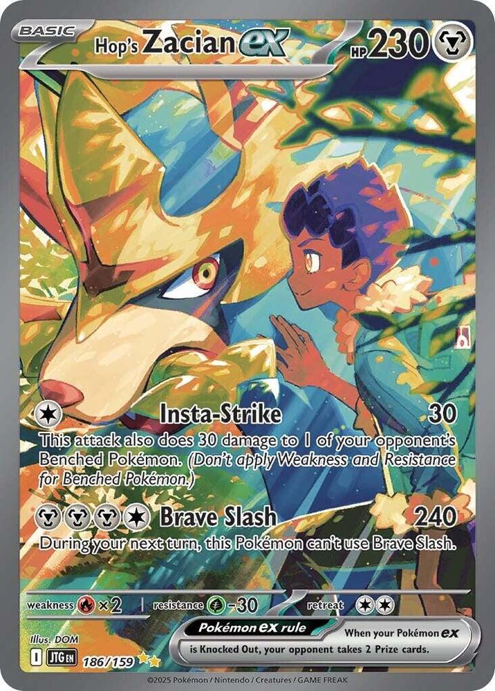 Hop's Zacian ex - 186/159 - Special Illustration Rare (Inglés Foil NM)
