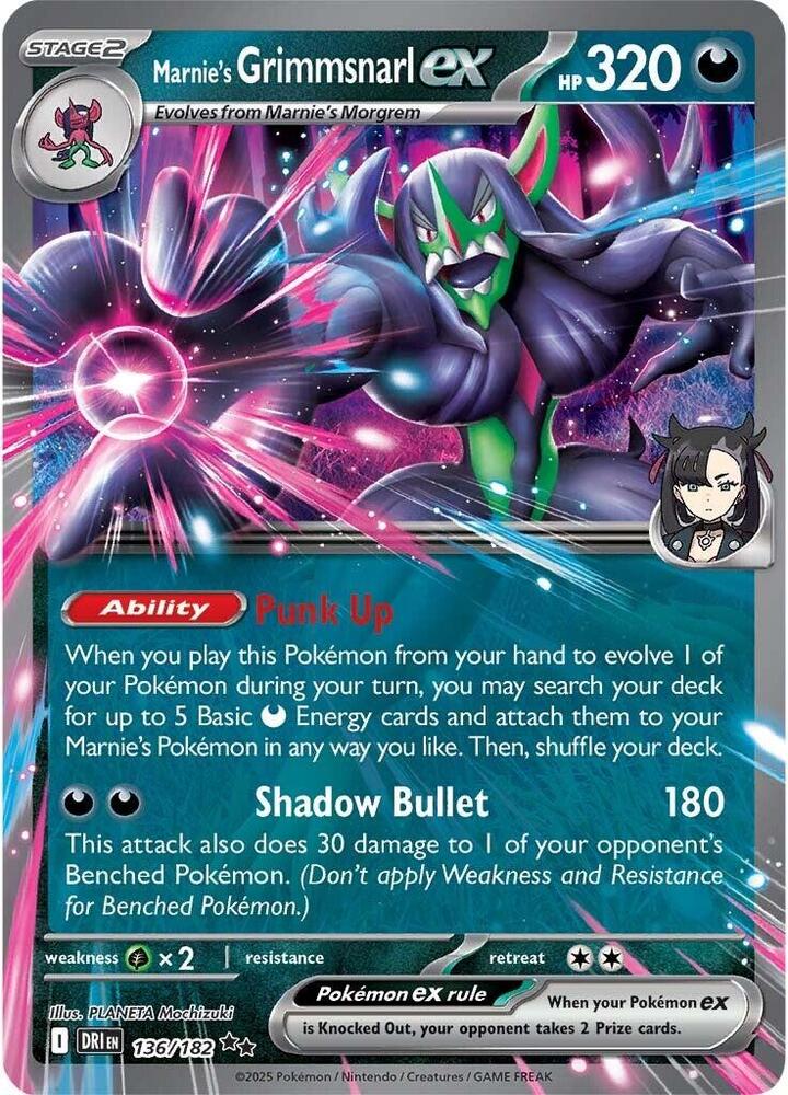 Marnie's Grimmsnarl ex - 136/182 - Double Rare (Inglés Foil NM)