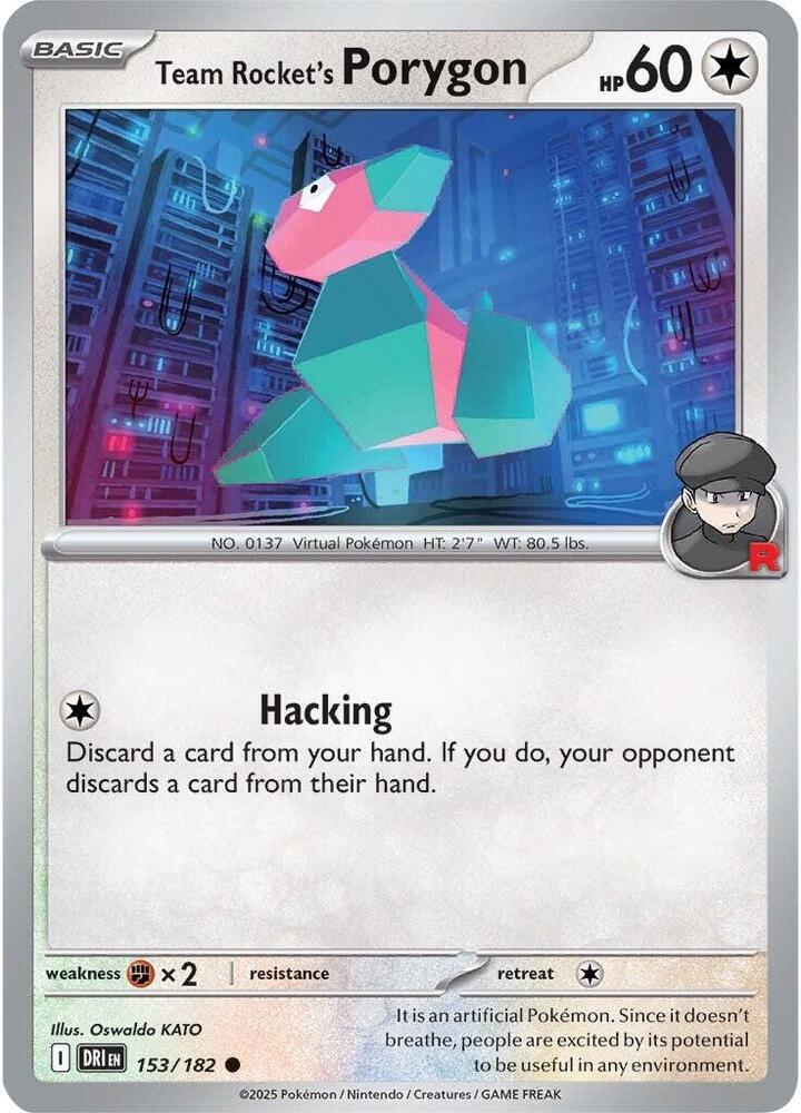 Team Rocket's Porygon - 153/182 - Common (Español Reverse Holo NM)