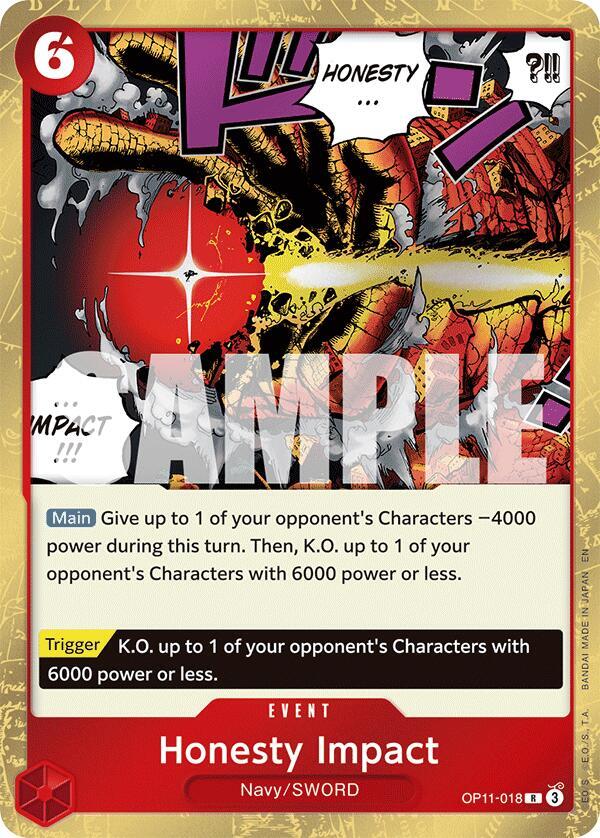 Honesty Impact - OP11-018 - Rare Foil (Inglés Foil NM)