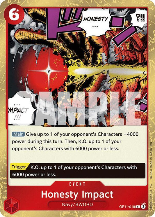 Honesty Impact - OP11-018 - Rare Foil (Inglés Foil NM)