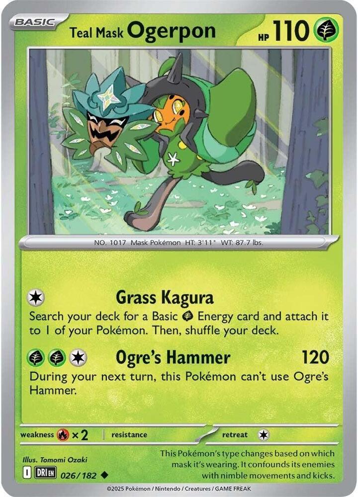 Teal Mask Ogerpon - 026/182 - Uncommon (Español NM)