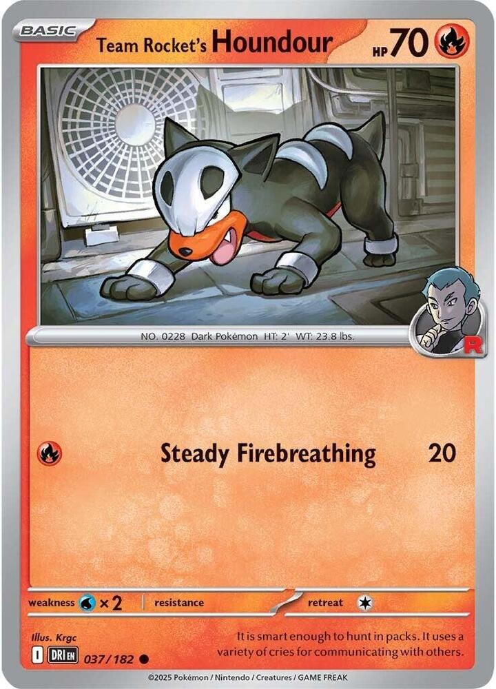 Team Rocket's Houndour - 037/182 - Common (Español NM)