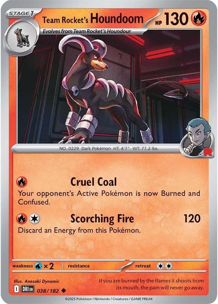 Team Rocket's Houndoom - 038/182 - Uncommon (Inglés NM)