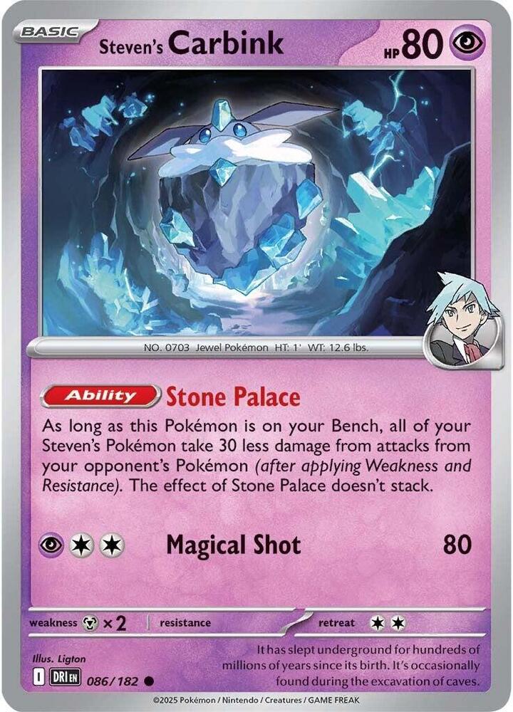 Steven's Carbink - 086/182 - Common (Inglés Reverse Holo NM)