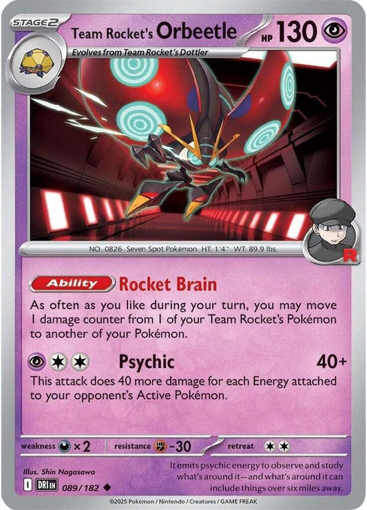 Team Rocket's Orbeetle - 089/182 - Uncommon (Español NM)