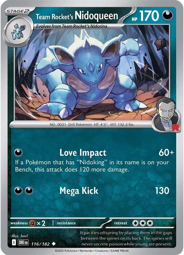 Team Rocket's Nidoqueen - 116/182 - Uncommon (Inglés NM)