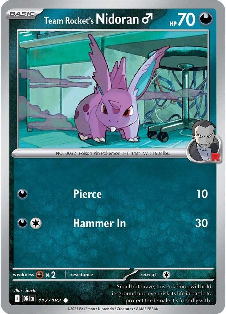 Team Rocket's Nidoran ♂ - 117/182 - Common (Español NM)