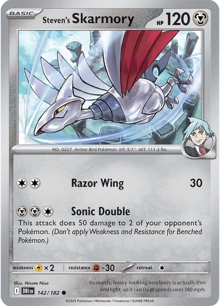 Steven's Skarmory - 142/182 - Common (Español NM)