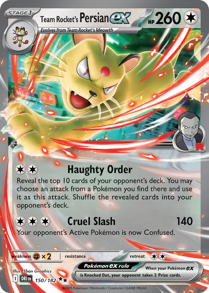 Team Rocket's Persian ex - 150/182 - Double Rare (Español Foil NM)