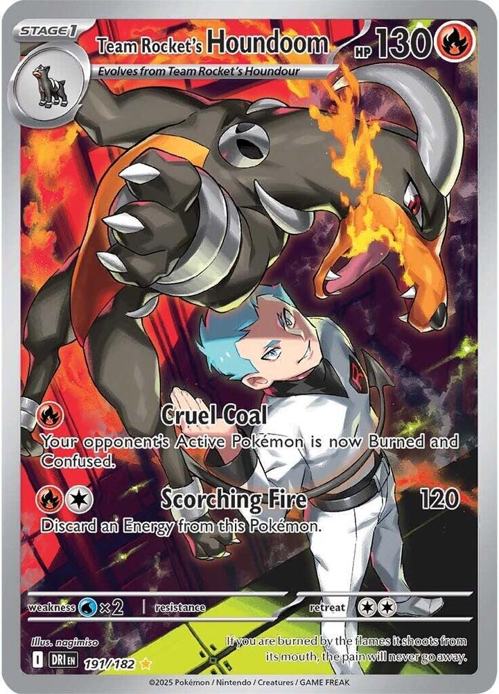 Team Rocket's Houndoom - 191/182 - Illustration Rare (Español Foil NM)