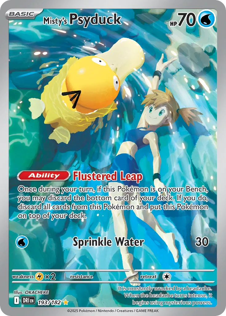 Misty's Psyduck - 193/182 - Illustration Rare (Inglés Foil LP)