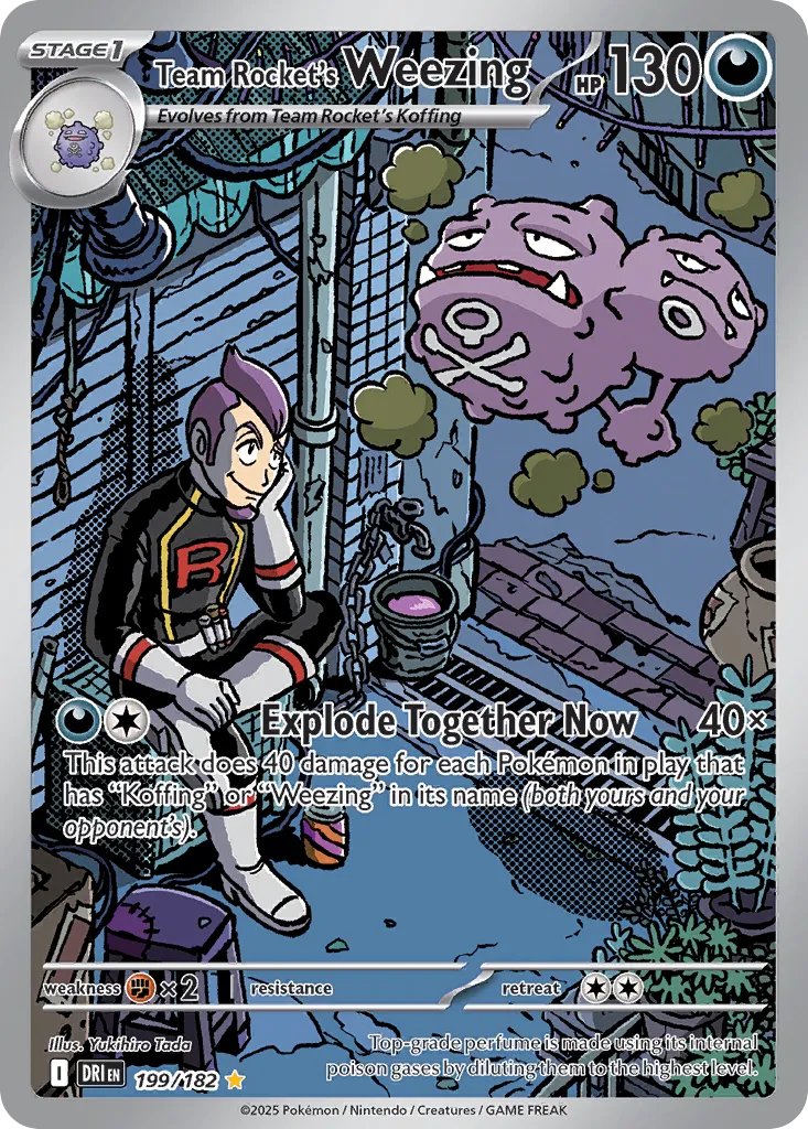 Team Rocket's Weezing - 199/182 - Illustration Rare (Inglés Foil LP)