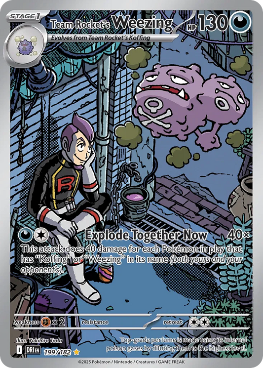 Team Rocket's Weezing - 199/182 - Illustration Rare (Español Latino Foil NM)