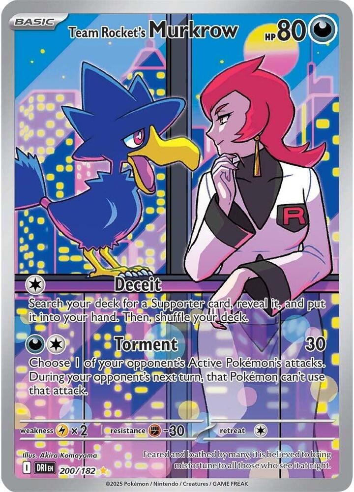 Team Rocket's Murkrow - 200/182 - Illustration Rare (Español Foil NM)