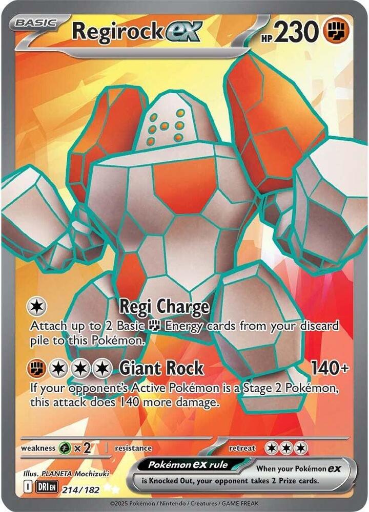 Regirock ex - 214/182 - Ultra Rare (Español Foil NM)