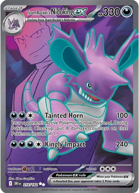 Team Rocket's Nidoking ex - 216/182 - Ultra Rare (Inglés Foil NM)