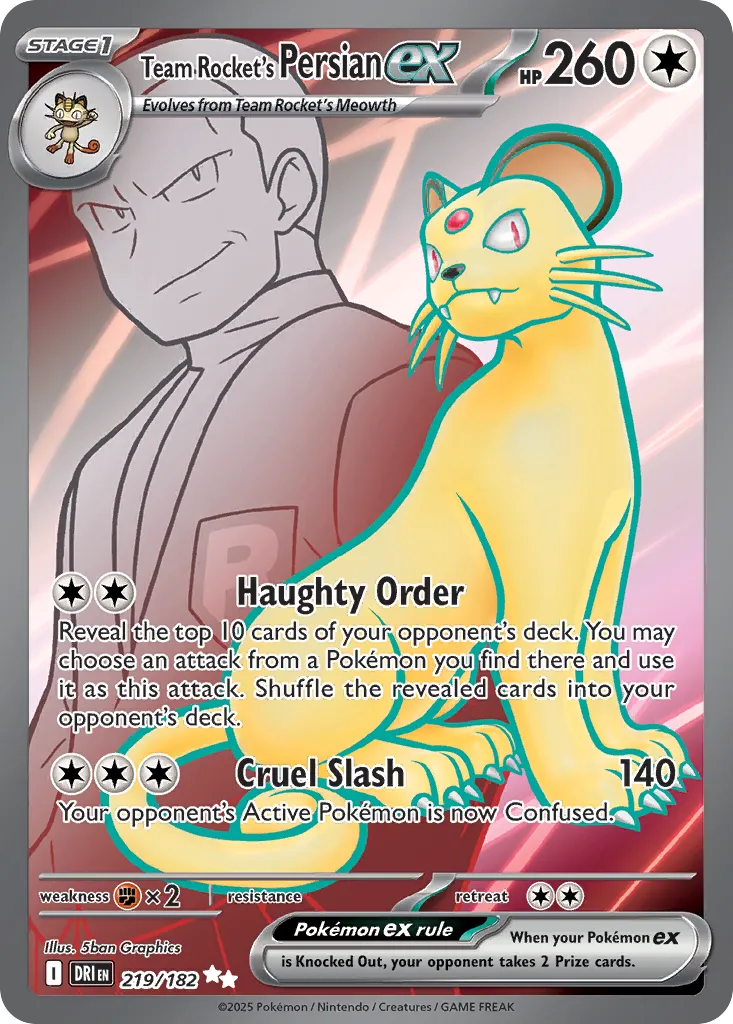 Team Rocket's Persian ex - 219/182 - Ultra Rare (Inglés Foil NM)