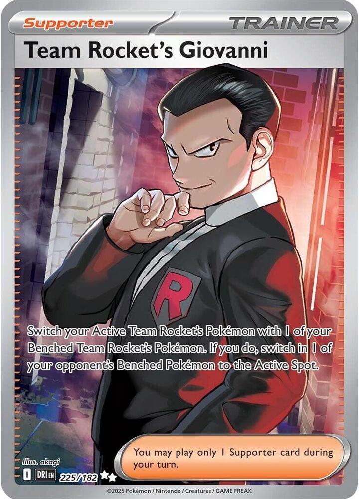 Team Rocket's Giovanni - 225/182 - Ultra Rare (Inglés Foil NM)