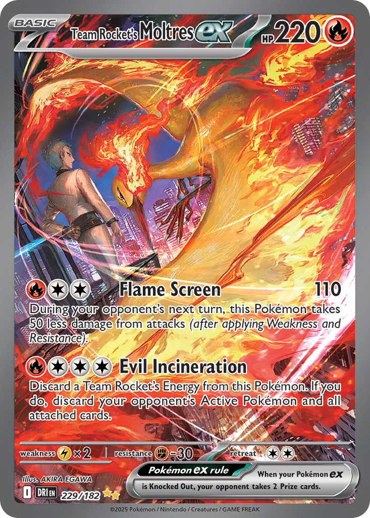 Team Rocket's Moltres ex - 229/182 - Special Illustration Rare (Inglés Foil NM)