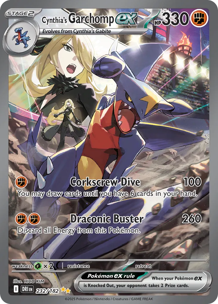 Cynthia's Garchomp ex - 232/182 - Special Illustration Rare (Español Foil NM)