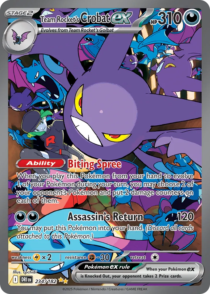 Team Rocket's Crobat ex - 234/182 - Special Illustration Rare (Español Foil NM)