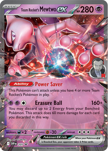 Team Rocket's Mewtwo ex - 205 - Promo (Inglés Foil NM)