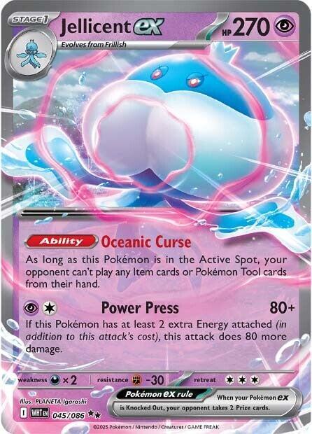 Jellicent ex - 045/086 - Double Rare (Inglés Foil NM)