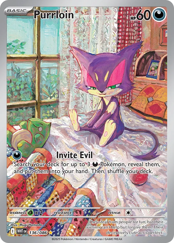 Purrloin - 136/086 - Illustration Rare (Inglés Foil NM)