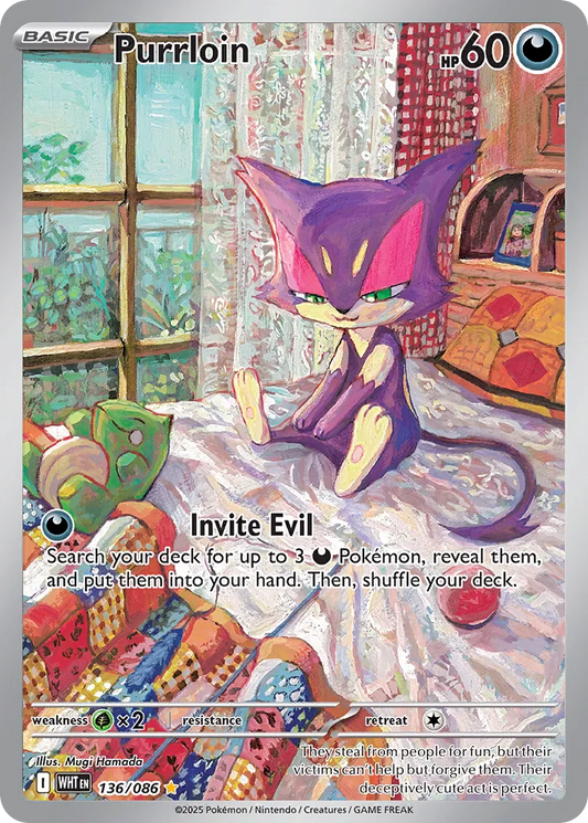Purrloin - 136/086 - Illustration Rare (Inglés Foil NM)