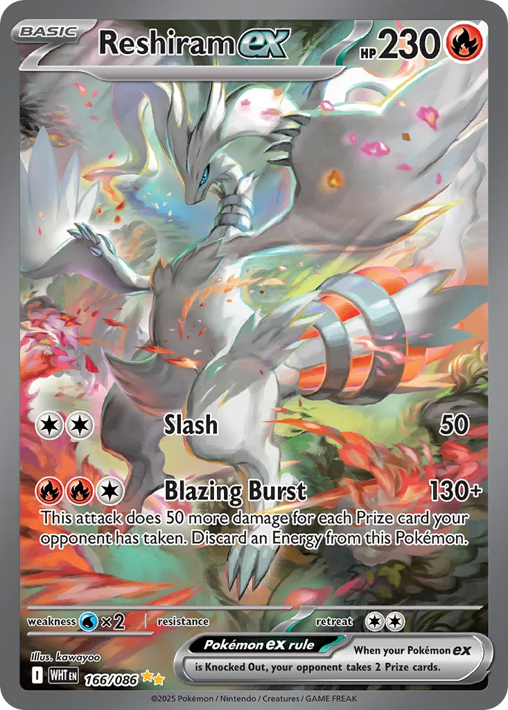 Reshiram ex - 166/086 - Special Illustration Rare (Español Foil NM)
