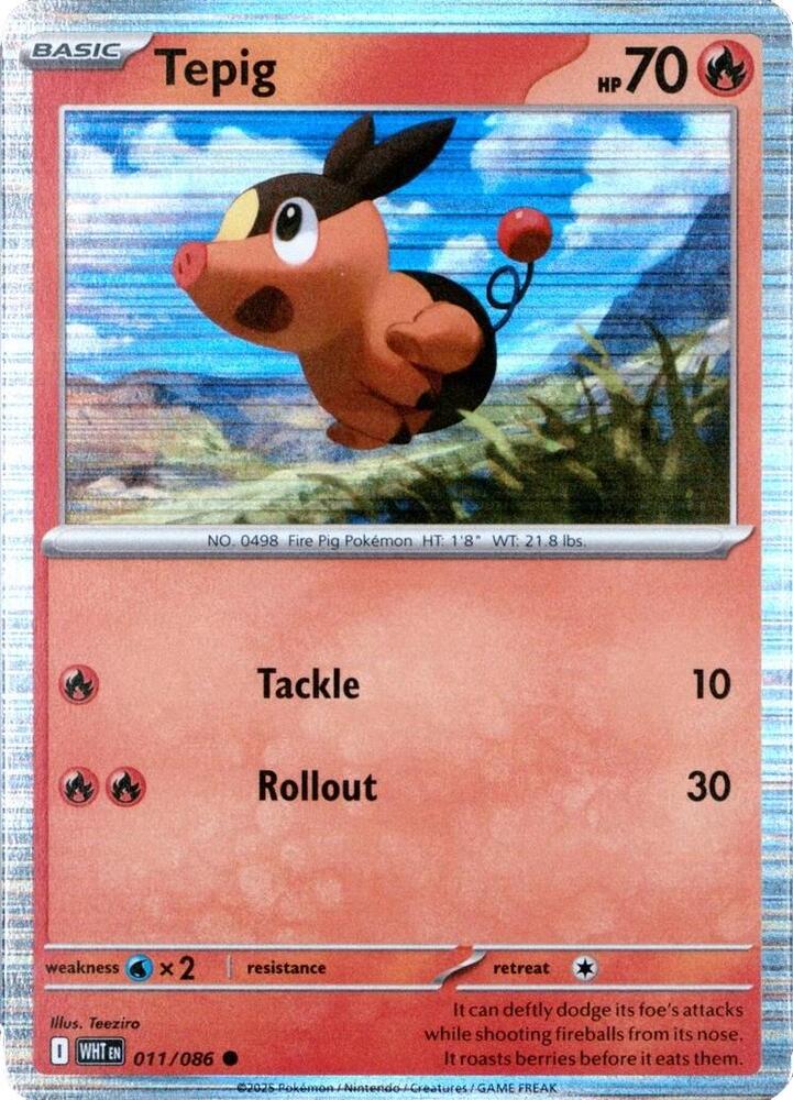 Tepig - 011/086 (Unova Poster Collection) - 011/086 - Common (Inglés Foil NM)