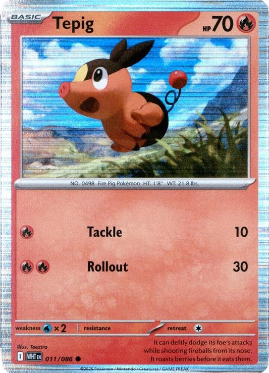 Tepig - 011/086 (Unova Poster Collection) - 011/086 - Common (Inglés Foil NM)