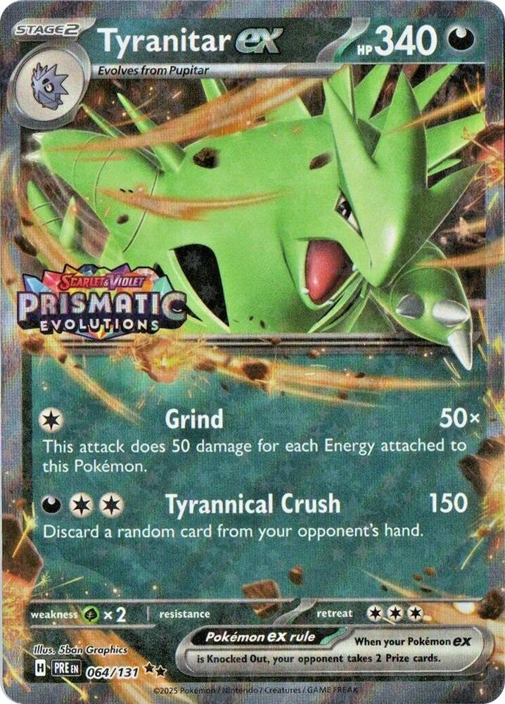 Tyranitar ex (Prismatic Evolutions Stamp) - 064/131 - Double Rare (Inglés Foil NM)