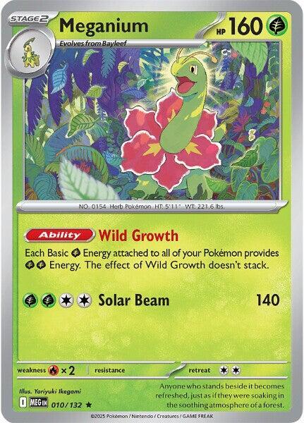 Meganium - 010/132 - Rare (Inglés Reverse Holo NM)