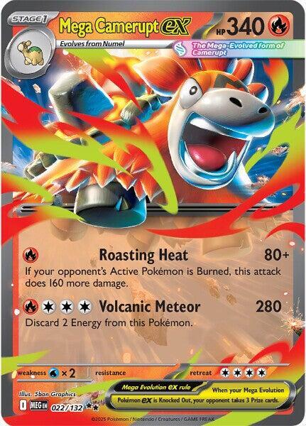 Mega Camerupt ex - 022/132 - Double Rare (Inglés Foil NM)