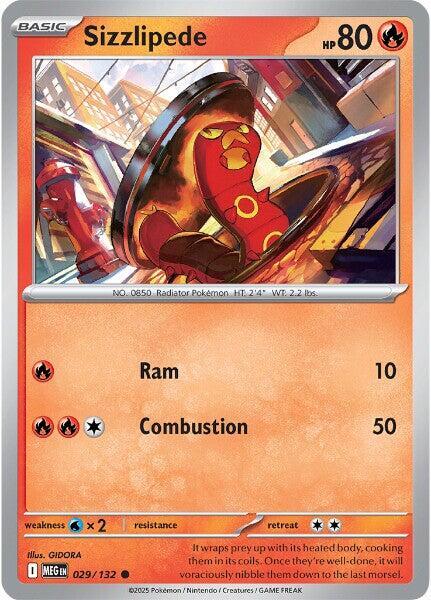 Sizzlipede - 029/132 - Common (Inglés Reverse Holo NM)