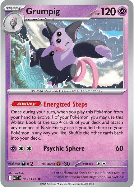 Grumpig - 063/132 - Uncommon (Inglés Reverse Holo NM)