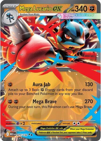 Mega Lucario ex - 077/132 - Double Rare (Español Foil NM)