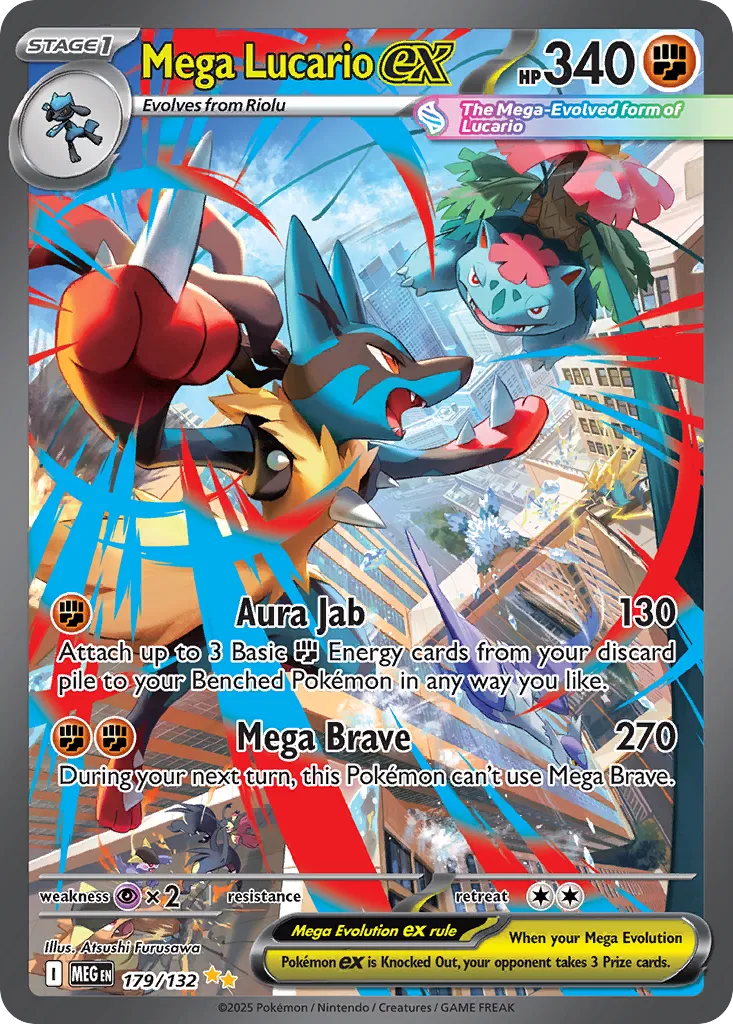Mega Lucario ex - 179/132 - Special Illustration Rare (Inglés Foil NM)