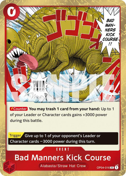 Bad Manners Kick Course (Reprint) - OP04-016 - Rare Foil (Inglés Foil NM)