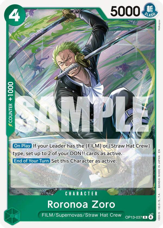 Roronoa Zoro - OP13-037 - Rare Foil (Inglés Foil NM)