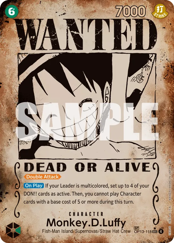 Monkey.D.Luffy (118) (Wanted Poster) - OP13-118 - Special Card Foil (Inglés Foil NM)