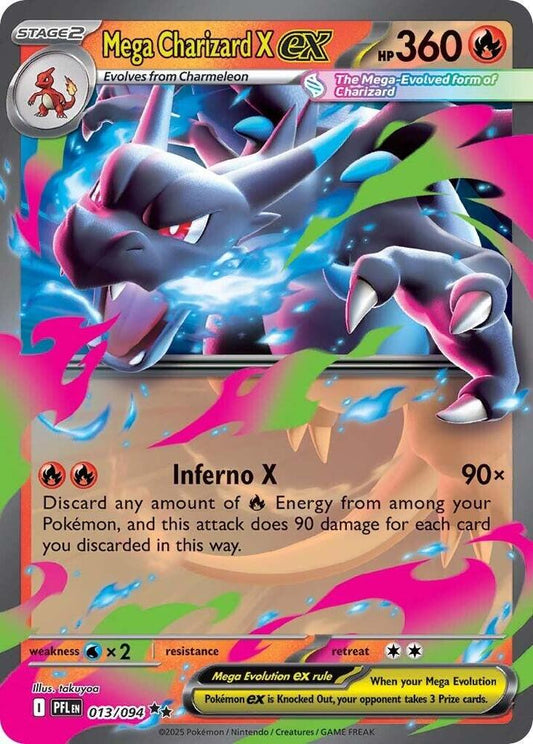 Mega Charizard X ex - 013/094 - Double Rare (Inglés Foil NM)