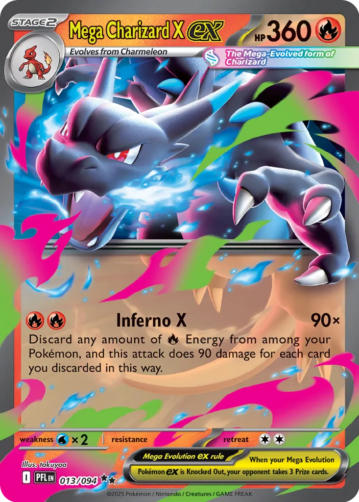 Mega Charizard X ex - 013/094 - Double Rare (Español Latino Foil NM)